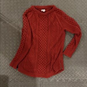 L.L. Bean Women's Red Cable Knit Sweater - Small